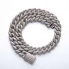 Larghezza 15 mm a caldo che vendono fitta catena cubana da perforazione 3A+cz Cuban Link Catena Cuban Link Collana