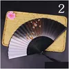 Dekorativa föremål Figurer Vintage Chinese Style Silk Folding Fan Art Craft Gift Wedding Party Dance Tassel Hand Fans Po Props Orn Dheno