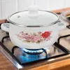 Mugs 3 Pcs Cookware Cooking Pot Vintage Enamel Wear-resistant Stew Delicate Soup Home Kitchen Canteen Multi-use Stewing