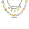 Ketten Egirl Schmuck kühle farbenfrohe Perlen Anhänger Halskette DIY Fashion Blume Choker J78E