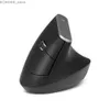 Topi 2,4 g Wireless Mouse Optical Mouse Vertical 6 Keys Topi ergonomici con topi da 1600 dpi regolabili a 3 ingressi mouse nero per laptop per PC Y240407