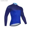 Herren-T-Shirts Neue Männer Radfahren Trikots rot langen Siebs Autumn-Kleidungsteam Bike Shirts Fahrrad Klamte Mallot Ciclismo Hombre H240407