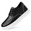 Casual Shoes Thick Soled Mens Leather Slip-on Outdoor Flat Fashion Sports Black And White Mixed Colors Sneakers Luxury Loafers