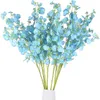 Decoratieve bloemen 8 pc's orchideeën zijde nep in bulk kunstmatige voor binnenbuiten Wedding Home Office Decoratie (champagne)