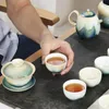Ensembles de thé en céramique Bureau de salon de ménage en céramique complet de simple boîte à cadeau de tasse de théâtre de changement de four à style japonais