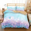 Conjuntos de cama Conjunto floral de borboleta macia para meninas adolescentes Flores de rosa Flores de edredão imprimor