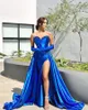 Sexy Royal Blue Mermaid Prom Dresses Long for Women Sweetheart High Side Split Formal Wear Evening Party Birthday Pageant Celebrity Special Occasion Gowns
