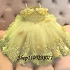 Robe de fille de fleur rose lacet de l'épaule perles papillons organza bébé fille de mariage anniversaire de mariage première robe de communion 240323