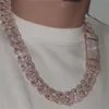 Réglage de la main Miami Vvs Moisanite Cubaine Chaîne 925 Silver 4rows Iced Out Hiphop 20mm Moisanite Cuban Link Chain