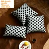 Pillow High Density Chenille Pillowcase Nordic Orange/black Dots Geometry Sofa Couch Covers 30X50/45X45/50X50CM Throw Pillows