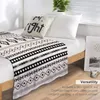 Decken Aztec Black Brown Creme Mischmotive Muster werfen Decke Vintage dünner Luxus