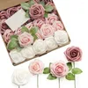 Fiori decorativi 25x rose di fiori artificiali interni o esterni con look realistico ELEGANTE PE VINO ROSSO ROSSO