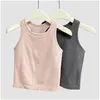 Tenues de yoga Lu Ebb Top avec coussin de poitrine respirant et séchage rapide en cours d'exécution de gilet de remise en forme