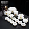 Teaware Sets Gaiwan Travel Chinese theeset accessoires Infuser Strainer Paar Ceremonie Service Porcelanato Teapot Ceramic AB50TS