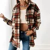 Blouses pour femmes Plaid d'hiver automne imprimé lâche Casual rétro à manches longues à manches longues veste de pluie claire veste femmes vêtements mignons pour plus de 50