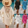 Designer Fashion Vacation Hand Hook Couleur solide Patchwork Robe de plage petite protection au soleil frange