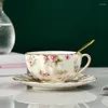 Tazze di piattini ceramica tazza di tazza di caffè set inglese ciotola domestica pomeriggio con cucchiaio in stile europeo