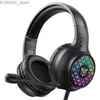 Mobiltelefon -Ohrhörer für PS4 PS5 Xbox RGB LED LED LANDABLE Surround -Surround -Mic -Bass -Stornierung Kabel -Gaming -Headset über Ohr -Kopfband -Kopfhörer Y240407