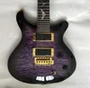 Smith Se Paul Allender Purple Black Quilted Maple Top Top Electric Guitar Atualize Korea Tunners Pearl Bat Inclay Floyd Rose Tremolo E1653704