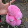 Flauschiger echtes Kaninchenfell Pompon Bunny Schlüsselbund Frauen süße Mädchen Kaninchen auf Tasche Schmuck Schmuck Jahr Spielzeuggeschenk 240402