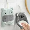 Towel Cartoon Hand Towels Coral Fleece Hanging Absorbent Children Cute Kitchen Accessories Bathroom Supplies