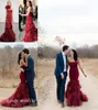 2019 Bourgogne Mermaid Wedding Dresses Wine Red Strapless Backless Long Bridal Party Gowns Plus Size Vestidos de Novia Sirena6643536