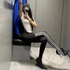 2024 new Three bar high barrel slim leg elastic boots for women's sexy oversized runway show, showing off slimness over the knee boots eu43