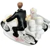 Fournitures de fête Valentin Gift Groom Wedding Resin Decoration Fashion Cake Topper Topper Bride on Motorcycle Figurine Ornement