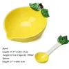 Schalen 1pc Creative Keramik Cartoon Fruchtform Erdbeer/Wassermelon Schüssel Löffel Home Kitchen Restaurant Supplies Salad Geschirr