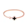 Koreanische Mode Lucky Clover umweltfreundliches Roségoldarmband, vielseitig und beliebtes offenes Armband