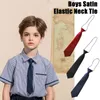 Pescoço laços de peco clip-on tie de segurança laços infantil color gravata de festa simples tie fit wedding slim performance boys stage escolar aluno garotas l5g5 240407