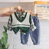 衣類セット春秋のベビー服スーツ子供男の子ファッションシャツベストパンツ3PC/セット幼児カジュアルコスチュームキッズトラックスーツ