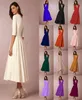 Plus Size Women Clothing 2021 Summer Dresses 12 Sleeve Vneck Prom Tealenght Simple Cocktail Party Dress5827650