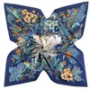スカーフ130cm高品質の大きな四角いショールボヘミアンの花と鳥のツールシルクスカーフ女性ヘッドバンド