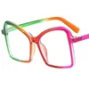 NEW Sunglasses Women Butterfly Sun Glasses Oversize Frame Anti-UV Spectacles Rainbow Color Eyeglasses Simplity Ornamental