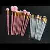 DiamondStudded Makeup Brushe12pcs Полный алмазный фундамент румянец распущенной порошковой щетки, ремонтирующая подруга невесты 240403