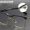 Lunettes de soleil Frames Lunettes de titane de haute qualité Frame pour hommes Men de luxe Japonais Stripe Designer Designer Eyewear Menfolk Spectacles DTX137