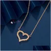 Collares colgantes T CLECTLACE S SIER Tamaño en forma de corazón FL de Diamond Clavícula Cadena de luz Drop de gota Joyería Pendientes Dhlmc