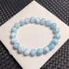 Link armbanden 9 mm natuurlijke larimar armband mode kristal kwarts edelsteen sieraden reiki genezing cadeau voor vrouwen 1 stks