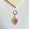 Keychains Lanyards Simulerade bladform Akryl Plant Keyrings Women Bag Pendant Car Key Chain Creative Smooth Rings Fashion Gift Q240403