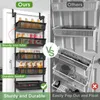 Kitchen Storage Pantry Door Organizer Over The With 6-Tier Adjustable Baskets Heavy-Duty Metal Wall Mounted