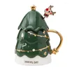 Mugs Christmas Product Gift Box Creative With Lid Stirring Coffee Mug Sweet Ceramic Cup