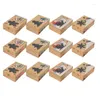 Embrulhada de presente SV-12pcs Caixas de biscoitos de Natal com festas de banceria de férias de janela para partido de doces de pastelaria