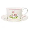 Cups Saucers Tulip Cup And Saucer Ins Ceramic Coffee Suit French Afternoon Tea Advanced Sense