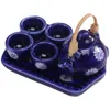 مجموعات Taware 1 مجموعة مصغرة Teapot Cup Cup Tean Tray Model Accessories Mini Kitchen Props