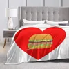 Decken Burger Liebe werfen Decke 3D bedruckte Sofa Schlafzimmer Dekorative Kinder Erwachsene Weihnachtsgeschenk