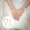 Decorative Flowers Bridal Shower Accessories Wedding Wrist Band Corsage Wristlet Pearl Decor