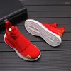 Casual Shoes Men's Sneakers Wild Hip Hop High Top Red Platform Ankle Boots Breattable Soft Soled Zapatillas Hombre A5