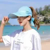 Ball Caps Summer Sun Hat Visor vrouwelijk schaalbare rand lege top van de lijn honkbal UV beschermend strand Q240403