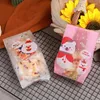 Praço de presente 50pcs fofo boneca de boneco de neve de biscoito bolsa de embalagem de doces de Natal biscoitos embalando Navidad 2024